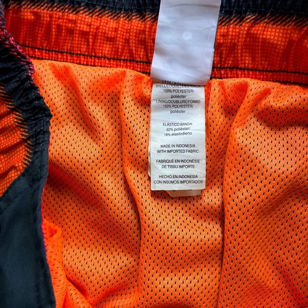 Nike Gray Swim/Board Shorts with Orange Accents Mesh Liner Large